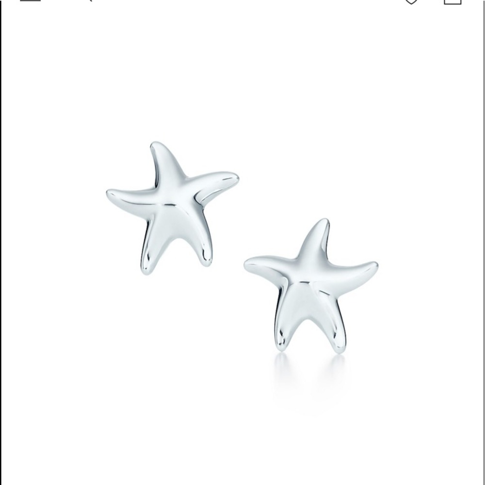 Authentic Tiffany & Co starfish earnings in sterling silver